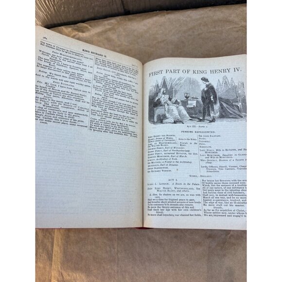 Complete Works of William Shakespeare Embossed Red Leather Hardcover Book 1926 - Picture 14 of 16